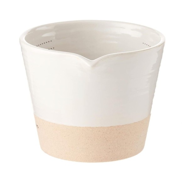 MUD PIE Home Farmhouse Stoneware Liquid Measuring Cup Ounces (OZ) and Cups (C) - Picture 2 of 6